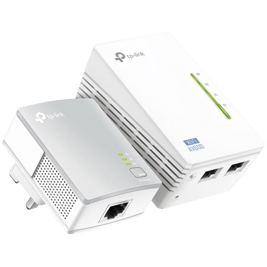 Wi-Fi Powerline Extender TP-LINK 300Mbps AV600 Starter Kit (500Mbps, 2.4GHz, 802.11b/g/n, 2 Fast Ethernet ports)-0