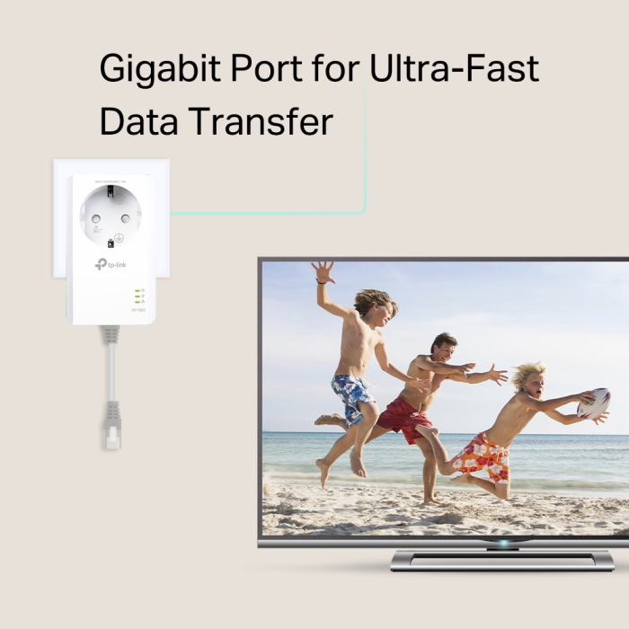 Powerline adapter TP-LINK AV1000 TL-PA7017P KIT, dodatna strujna utičnica AV2, G-LAN, duplo pakiranje-3
