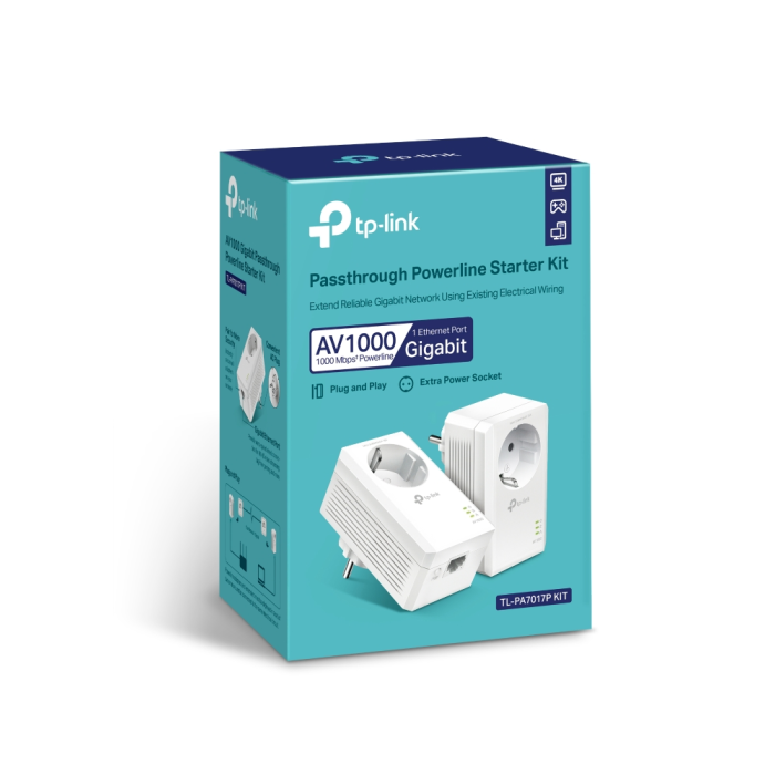 Powerline adapter TP-LINK AV1000 TL-PA7017P KIT, dodatna strujna utičnica AV2, G-LAN, duplo pakiranje-5