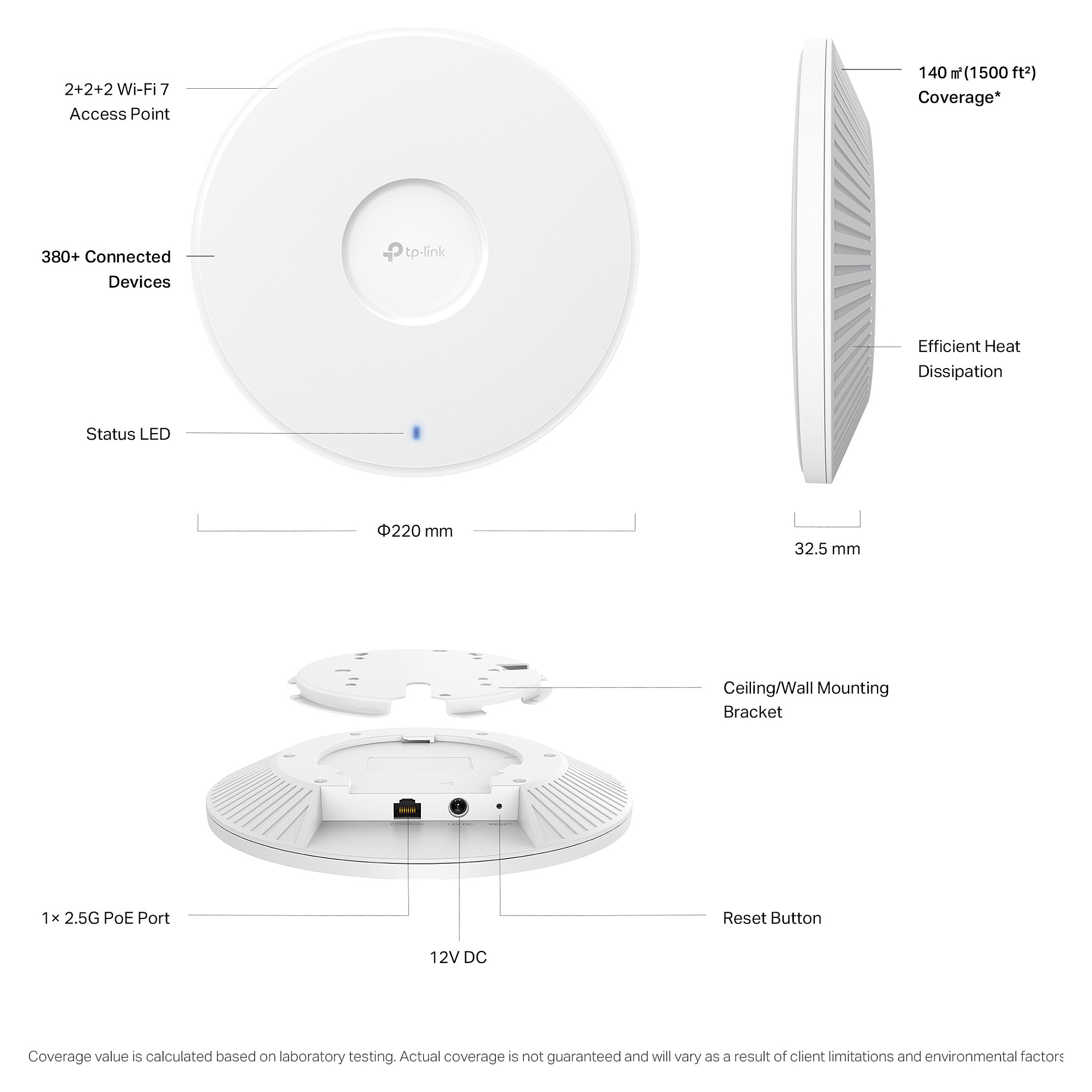 Wi-Fi 7 Access Point TP-LINK BE9300 (montaža na strop)-6