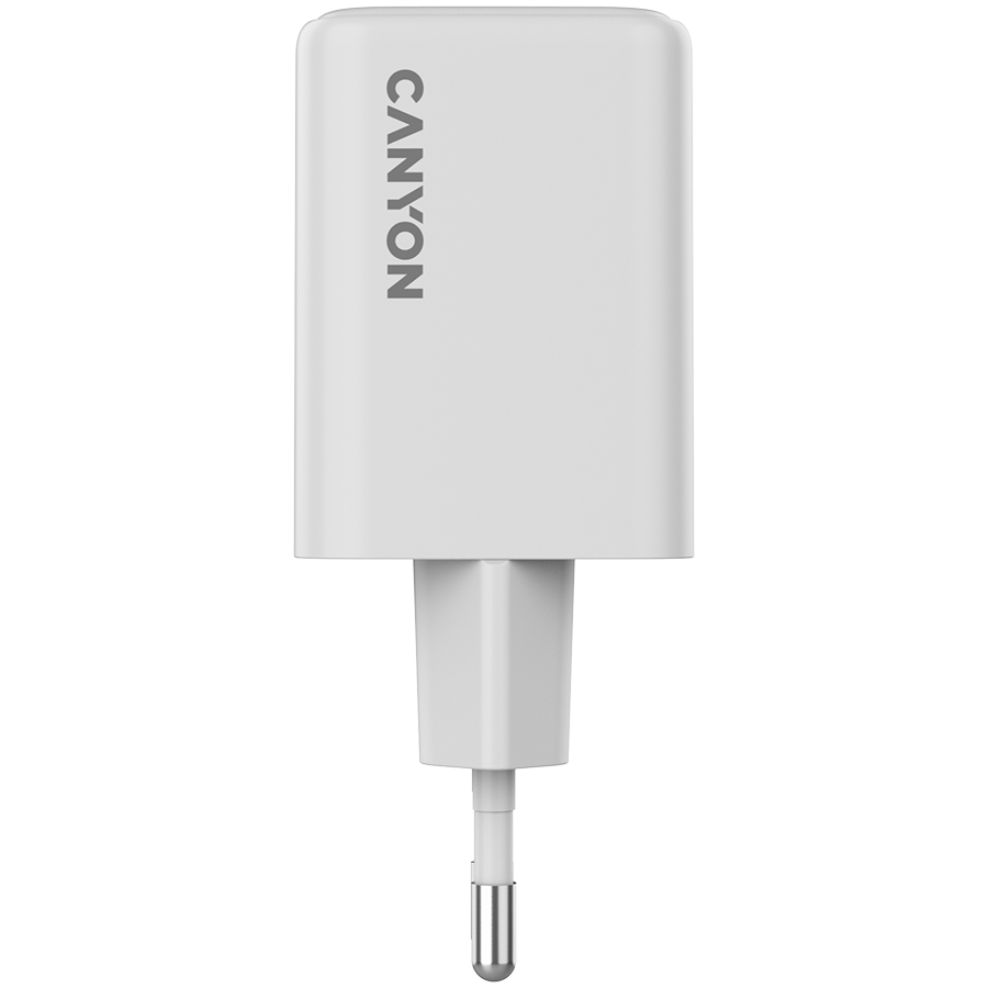 Punjač CANYON CU45CC GaN 45W (2x USB-C, bijeli, zaštita od prenapona, prekomjerne struje, kratkog spoja i pregrijavanja)-1