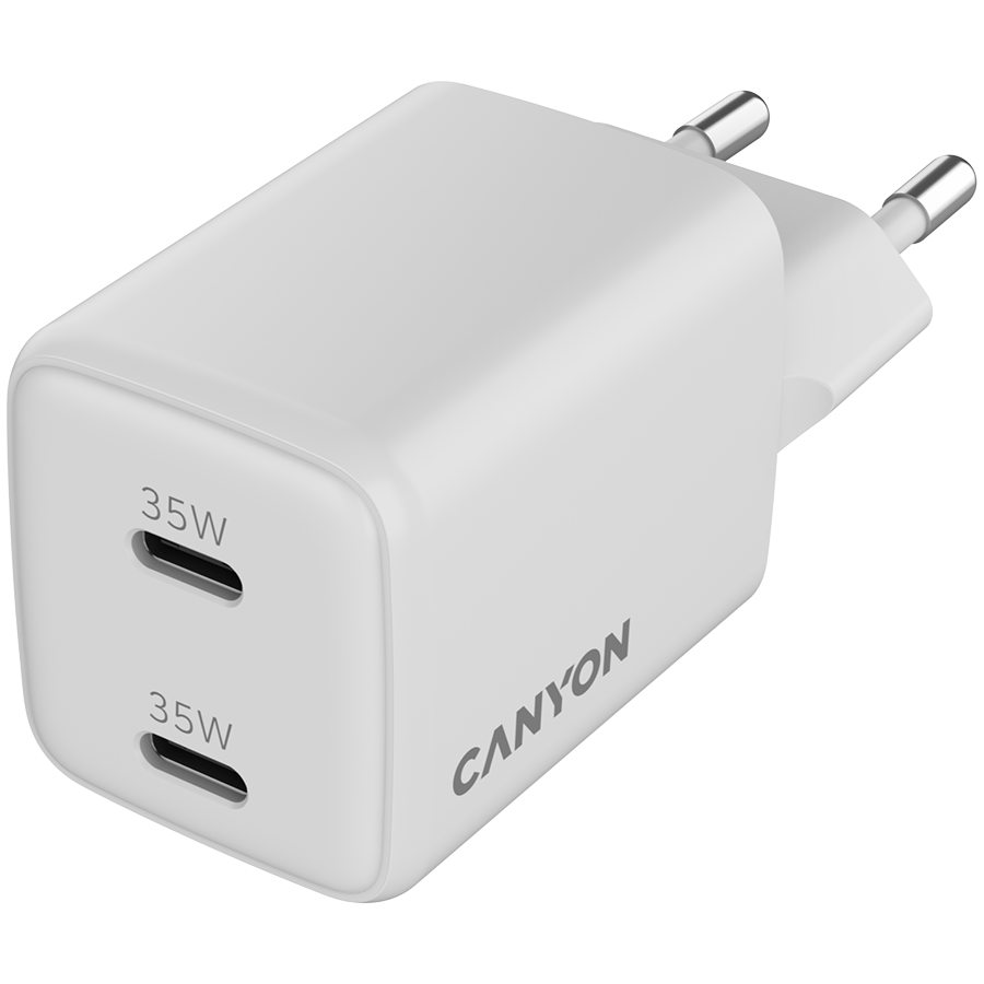 Punjač CANYON CU35CC GaN (35W, 2xPD, EU, Bijeli)-2