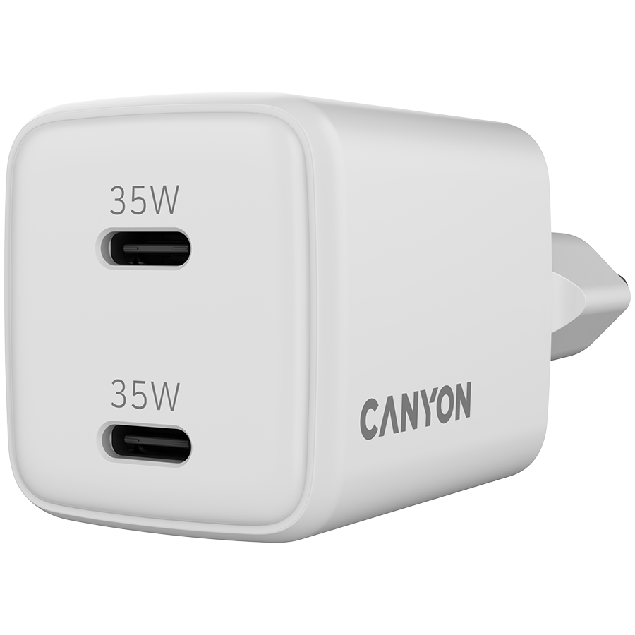 Punjač CANYON CU35CC GaN (35W, 2xPD, EU, Bijeli)-3