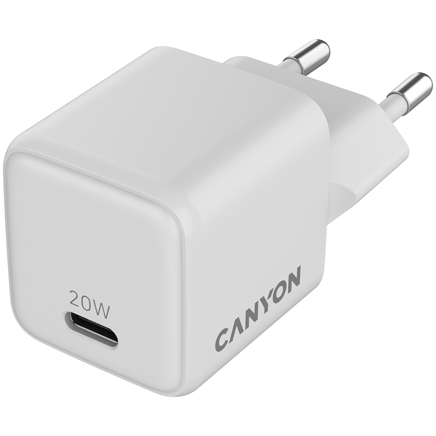 Punjač CANYON CU20C GaN 20W (1xPD, EU, Bijeli)-3