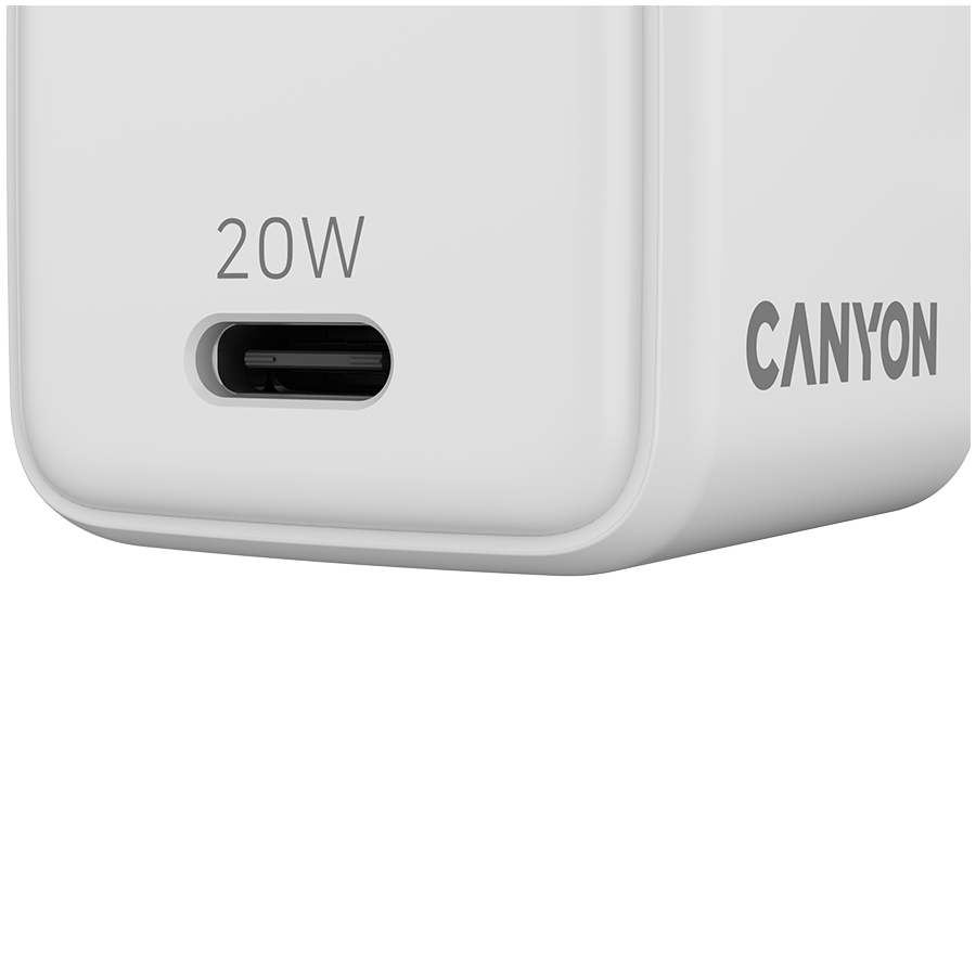 Punjač CANYON CU20C GaN 20W (1xPD, EU, Bijeli)-4