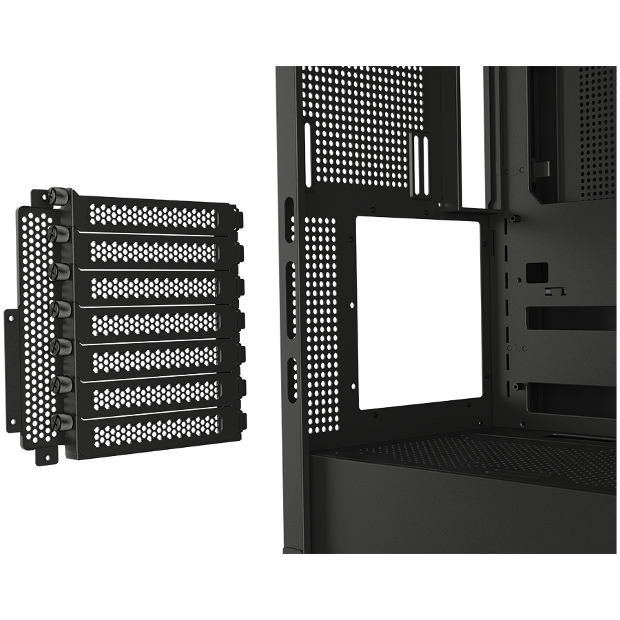 PC Kućište COUGAR FV270 Black Mid tower / Stakleni panel / Brzo uklonjivi filteri za prašinu / Do 9 ventilatora (1x120mm RGB unaprijed instaliran)-13