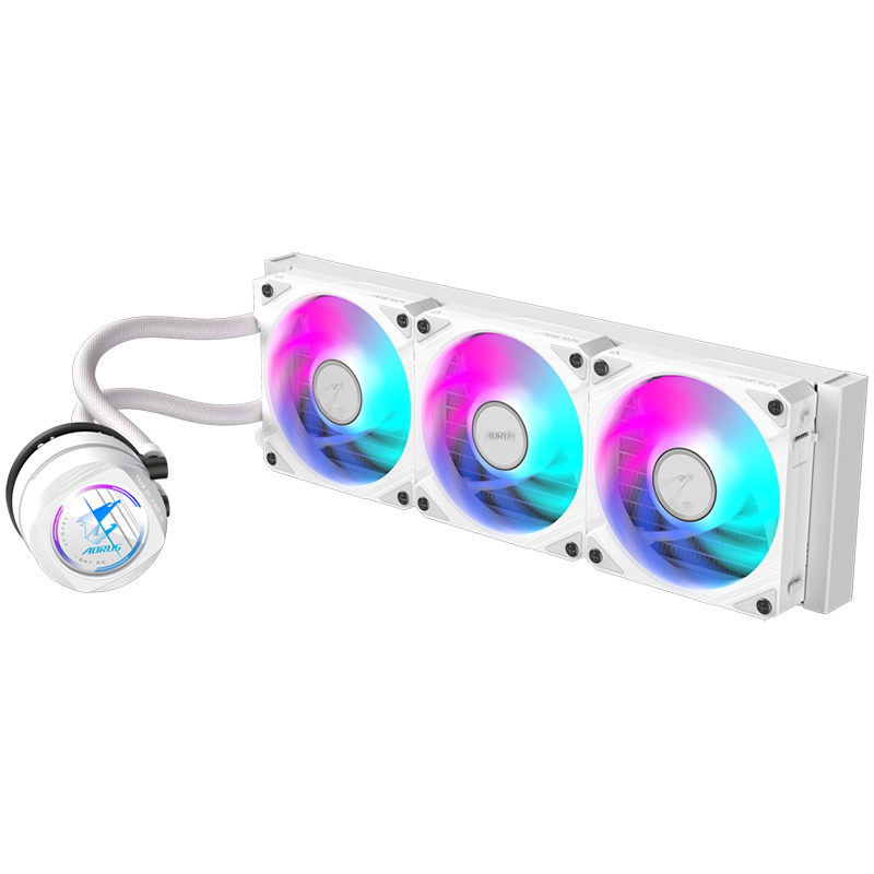 CPU HYPERX GIGABYTE AORUS WATERFORCE II COOLER 360 (air flow 64.95 cfm, bearing hydrodynamic bearing, cooling system type cpu liquid cooling system, external color white, rated speed max 3400 rpm, rated speed min 1600 rpm, typical operating noise level 36.9 dB, warranty term 36 month(s))-1