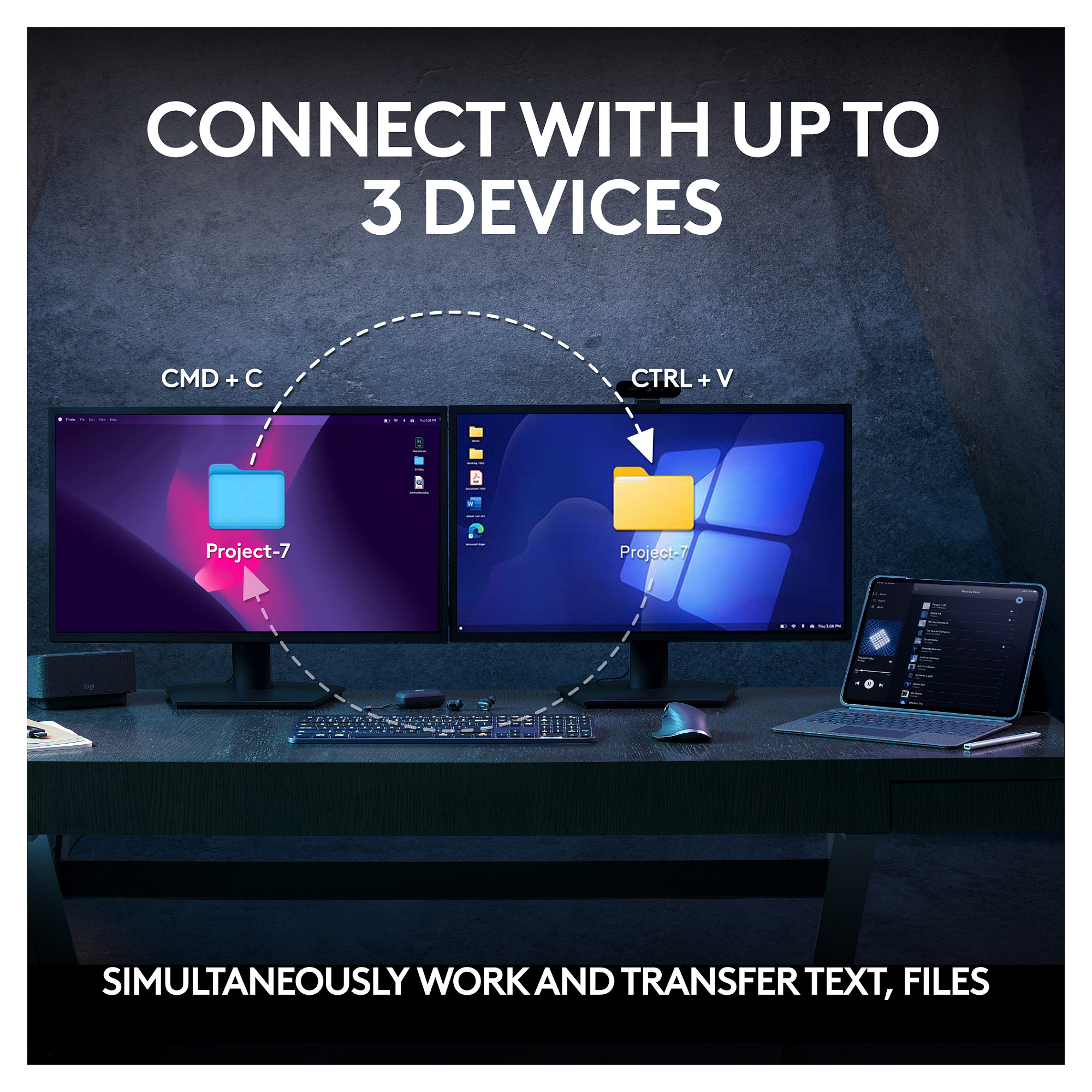 Bežični set LOGITECH MX Keys S - GRAPHITE - US INTL – internacionalna non HR tipkovnica-14
