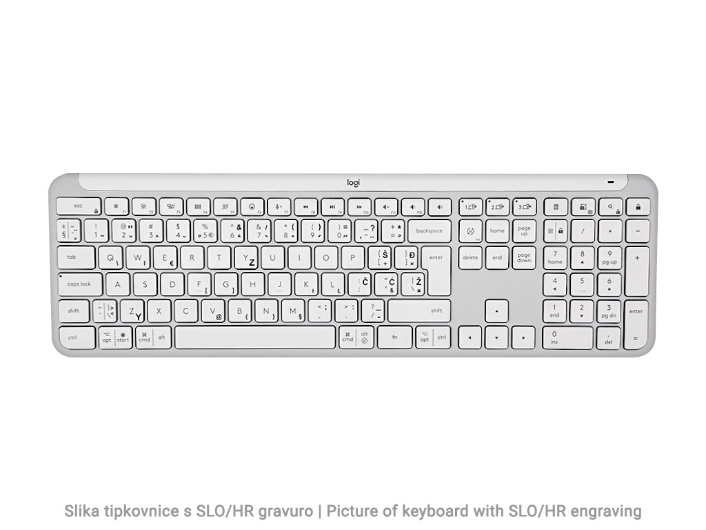 Tipkovnica LOGITECH Signature Slim K950, bijela – internacionalna non HR tipkovnica-4