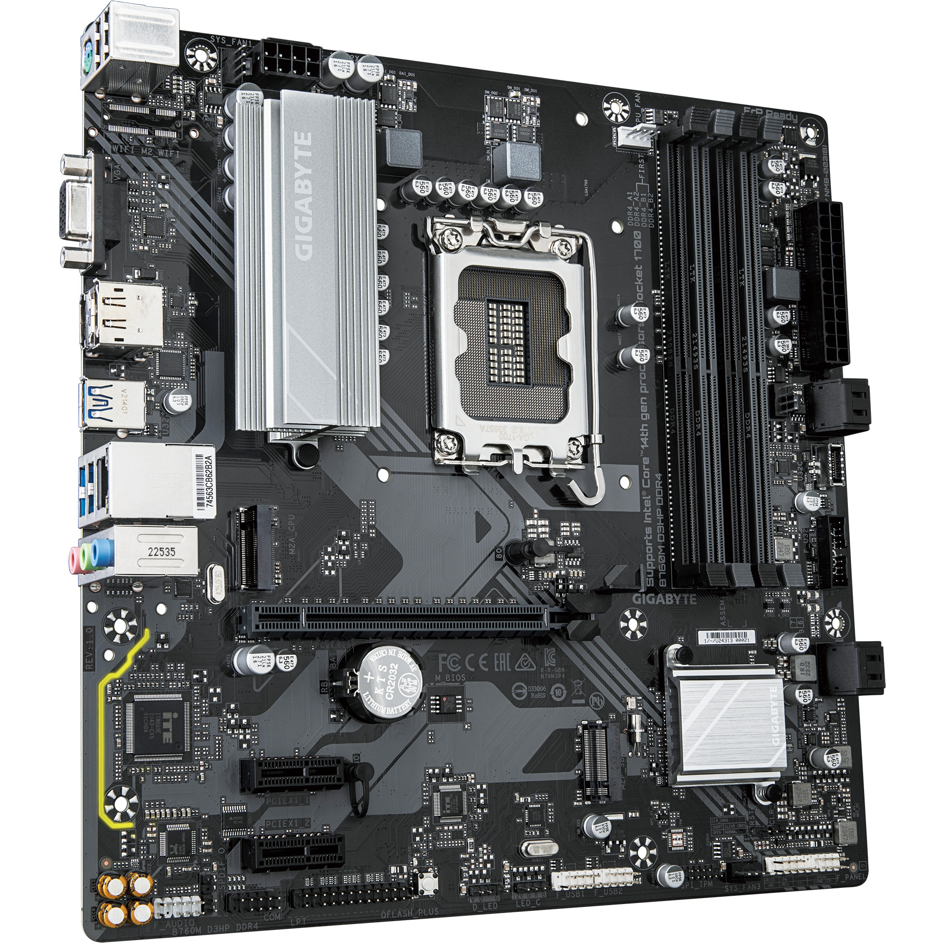 Matična ploča GIGABYTE MB B760M D3HP DDR4 (LGA1700, 4x DDR4 128GB, 1x PCI-E 4.0 x16x16, 2x M.2 PCIe 4.0, 1x DP, 1x HDMI, mATX, Retail)-5