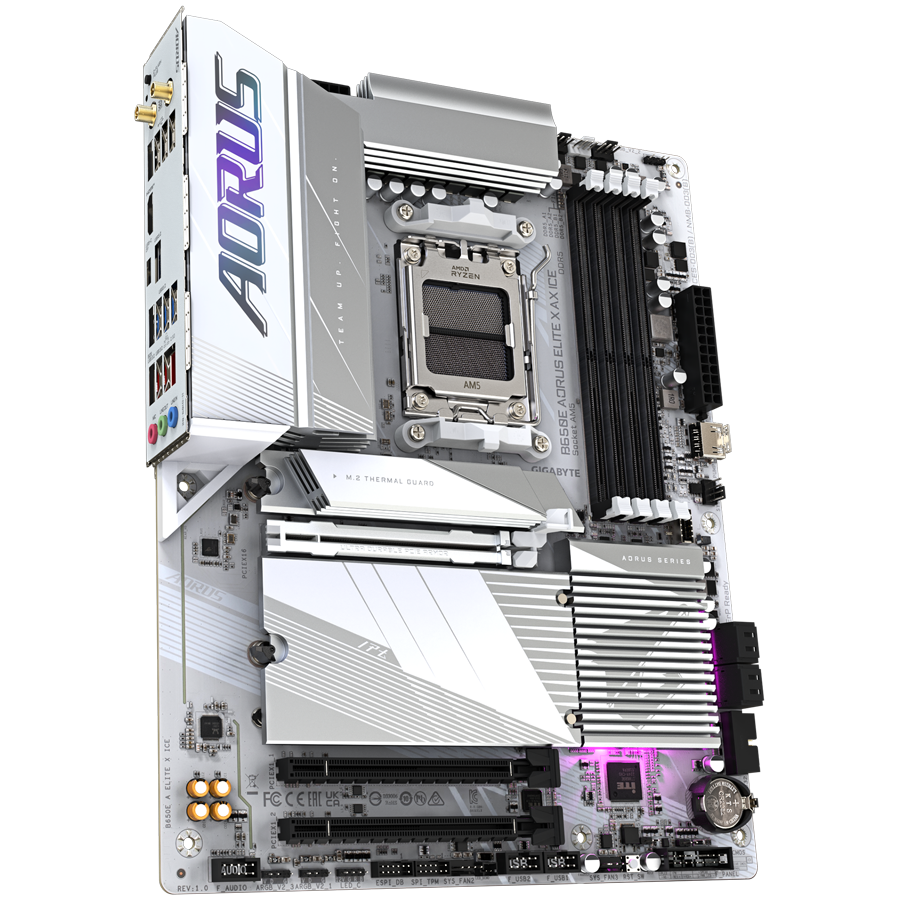 Matična ploča GIGABYTE B650E A ELITE X ICE (AM5, 4xDDR5 192GB, 1x PCI-E 4.0 x16x16, 2x PCI-E 3.0 x16x1, 3x M.2 PCIe 4.0)-1