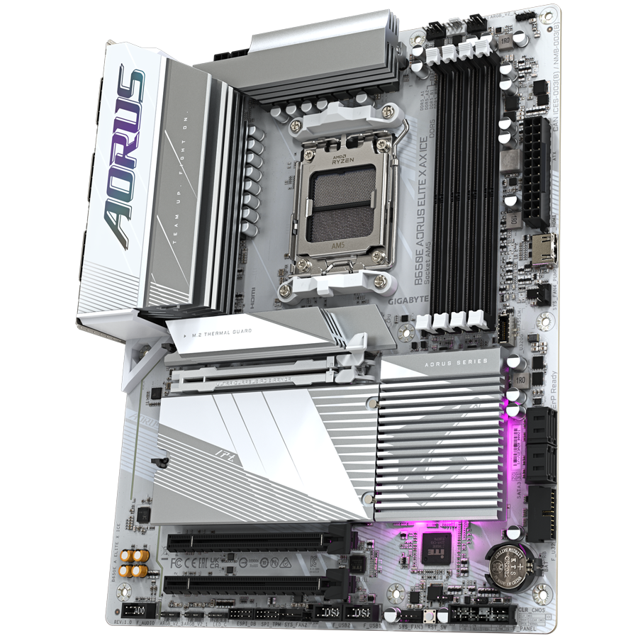 Matična ploča GIGABYTE B650E A ELITE X ICE (AM5, 4xDDR5 192GB, 1x PCI-E 4.0 x16x16, 2x PCI-E 3.0 x16x1, 3x M.2 PCIe 4.0)-3