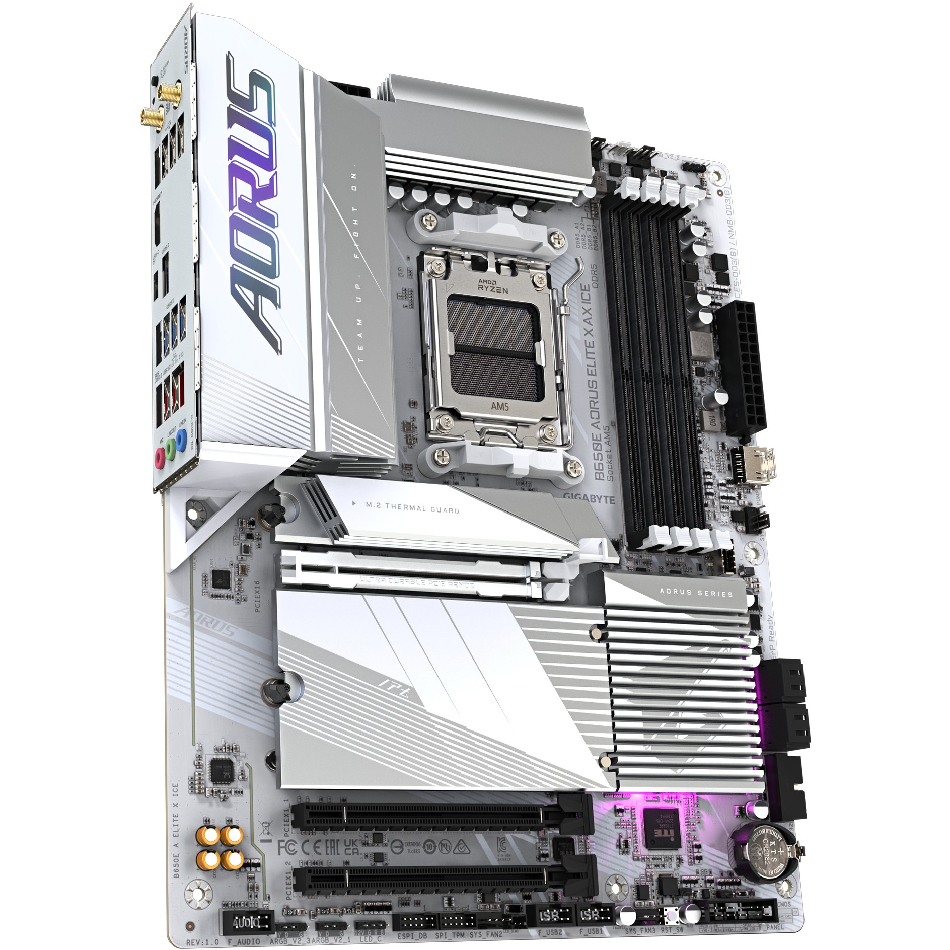 Matična ploča GIGABYTE B650E A ELITE X ICE (AM5, 4xDDR5 192GB, 1x PCI-E 4.0 x16x16, 2x PCI-E 3.0 x16x1, 3x M.2 PCIe 4.0)-11