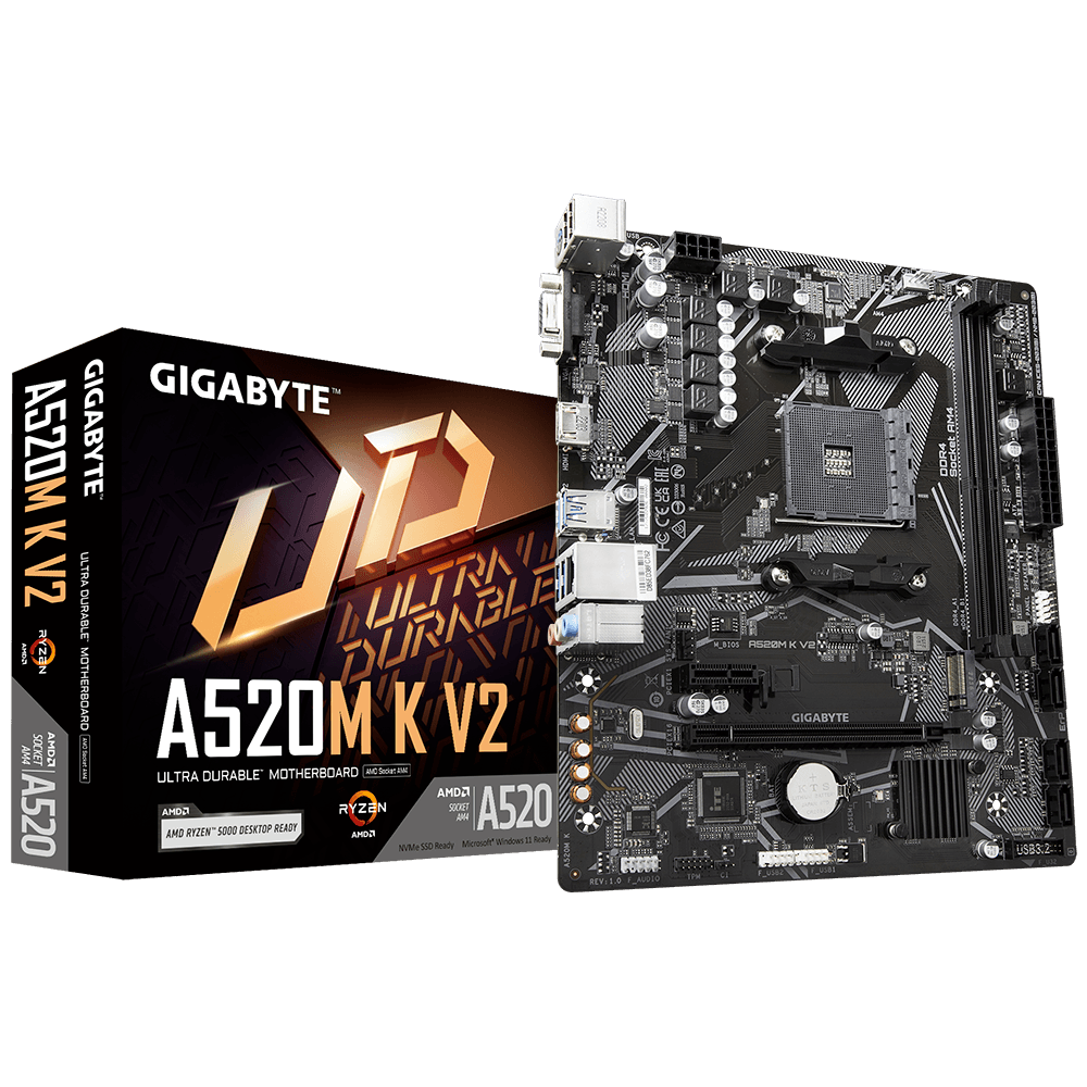 GIGABYTE A520M K V2, DDR4, SATA3, USB3.2Gen1, HDMI, AM4 mATX-2