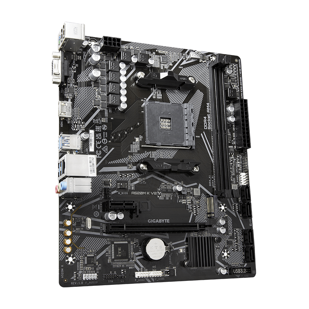 GIGABYTE A520M K V2, DDR4, SATA3, USB3.2Gen1, HDMI, AM4 mATX-4