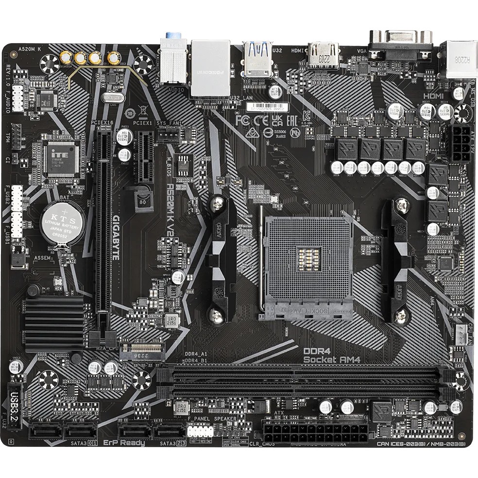 GIGABYTE A520M K V2, DDR4, SATA3, USB3.2Gen1, HDMI, AM4 mATX-10