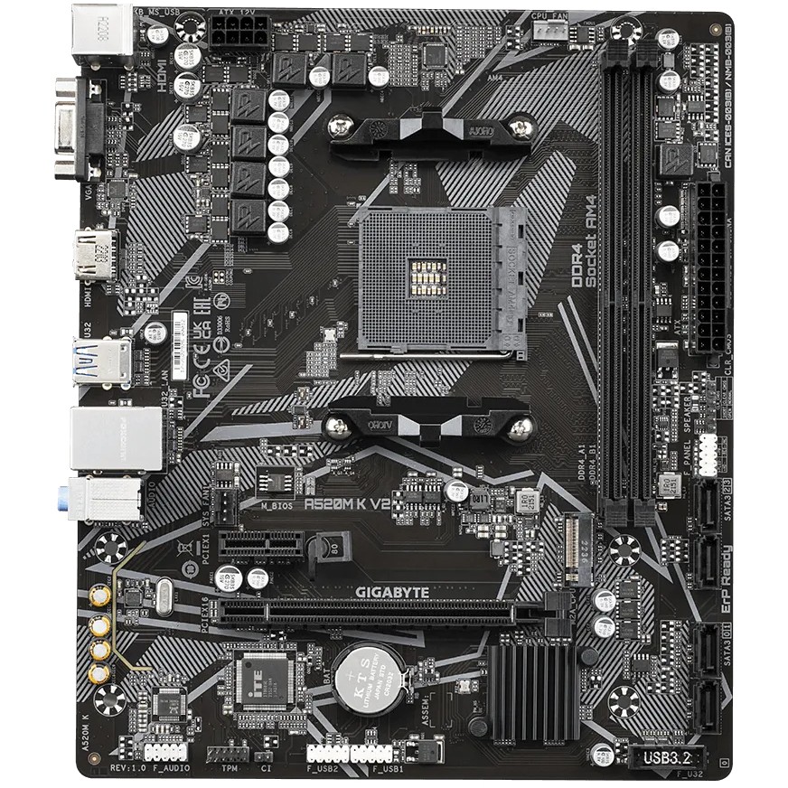 GIGABYTE A520M K V2, DDR4, SATA3, USB3.2Gen1, HDMI, AM4 mATX-11
