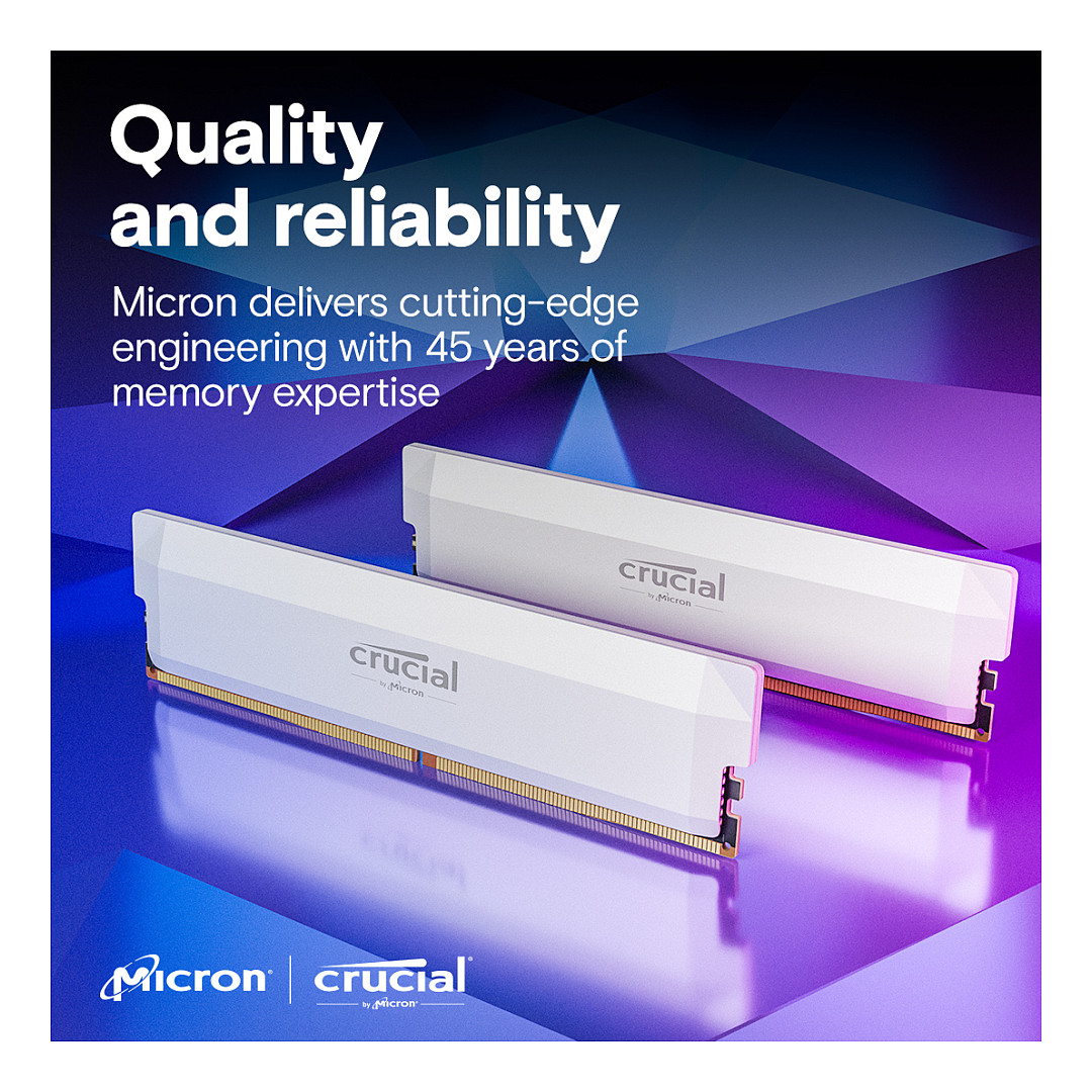 RAM CRUCIAL Crucial Pro OC Overclocking 32GB Kit (2X16GB) DDR5-6400 UDIMM CL38 White-12
