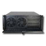 Chassis INTER-TECH IPC 4U-4129L, 4U Rack-Mountable, 1x ATX, 7 slots, USB2.0, Aluminium, PSU optional, Air Filters, With Door crna-0