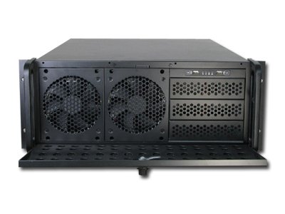 Chassis INTER-TECH IPC 4U-4129L, 4U Rack-Mountable, 1x ATX, 7 slots, USB2.0, Aluminium, PSU optional, Air Filters, With Door crna-1