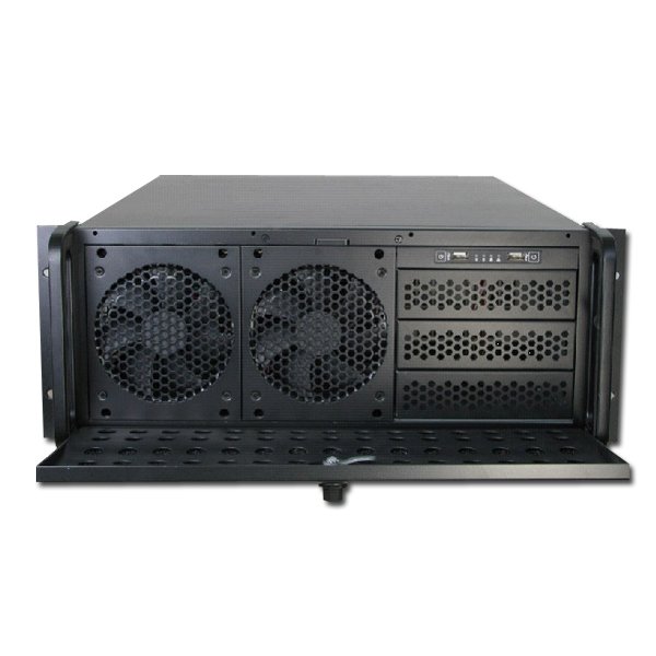 Chassis INTER-TECH IPC 4U-4129L, 4U Rack-Mountable, 1x ATX, 7 slots, USB2.0, Aluminium, PSU optional, Air Filters, With Door crna-2