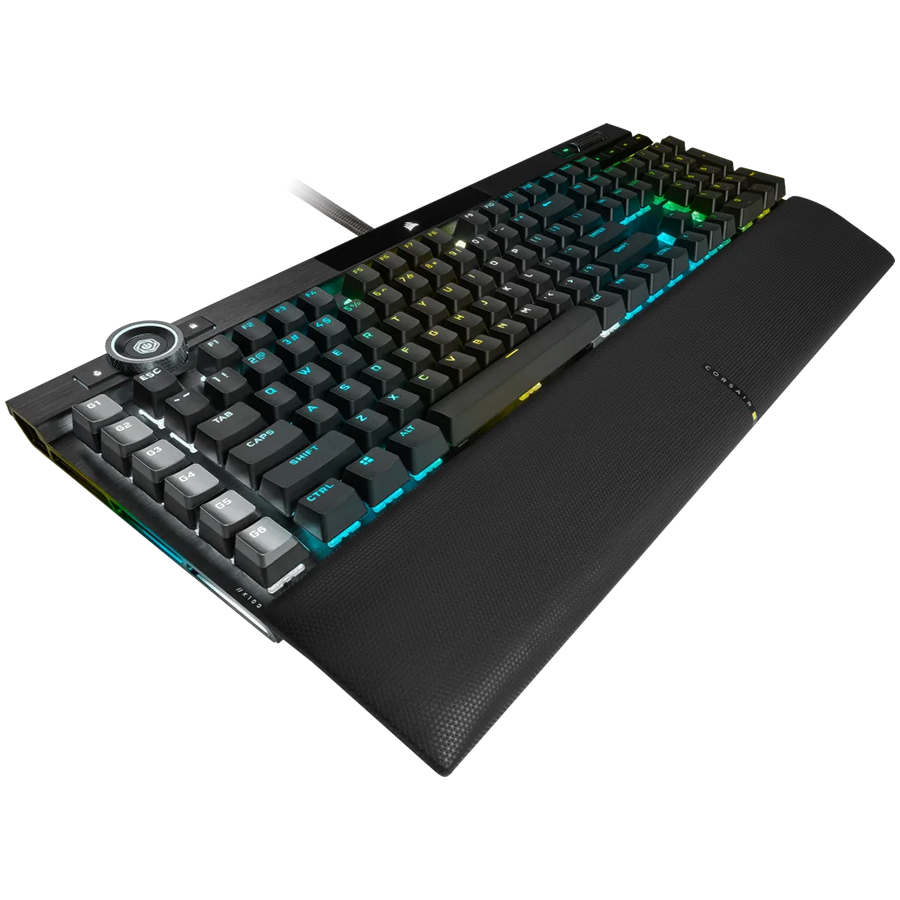 Gaming tipkovnica CORSAIR K100 (Mehanička, Žična, RGB pozadinsko osvjetljenje, iCUE kompatibilna, Crna)-0