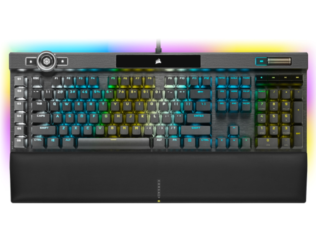 Gaming tipkovnica CORSAIR K100 (Mehanička, Žična, RGB pozadinsko osvjetljenje, iCUE kompatibilna, Crna)-1