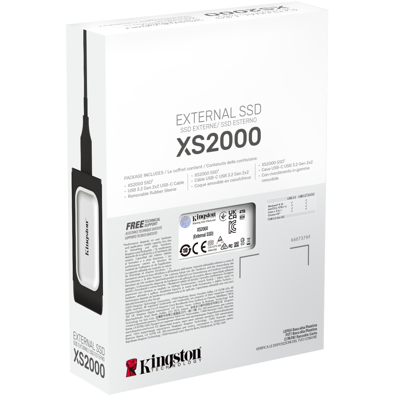 Vanjski SSD KINGSTON XS2000 (4 TB, USB 3.2 Gen 2x2, do 2000 MB/s, IP55, prenosiv)-14
