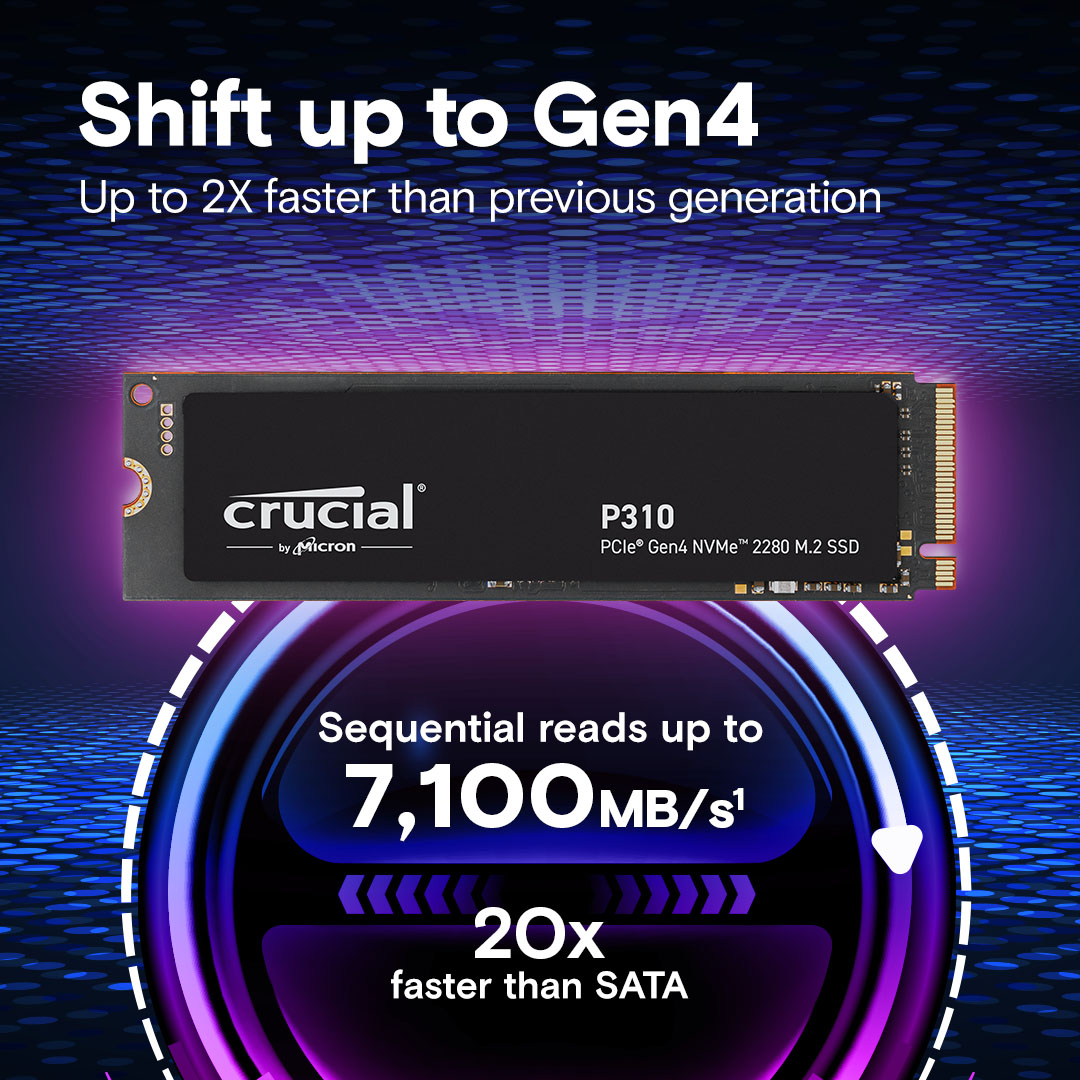 SSD CRUCIAL P310 2TB PCIe Gen4 NVMe M.2-3