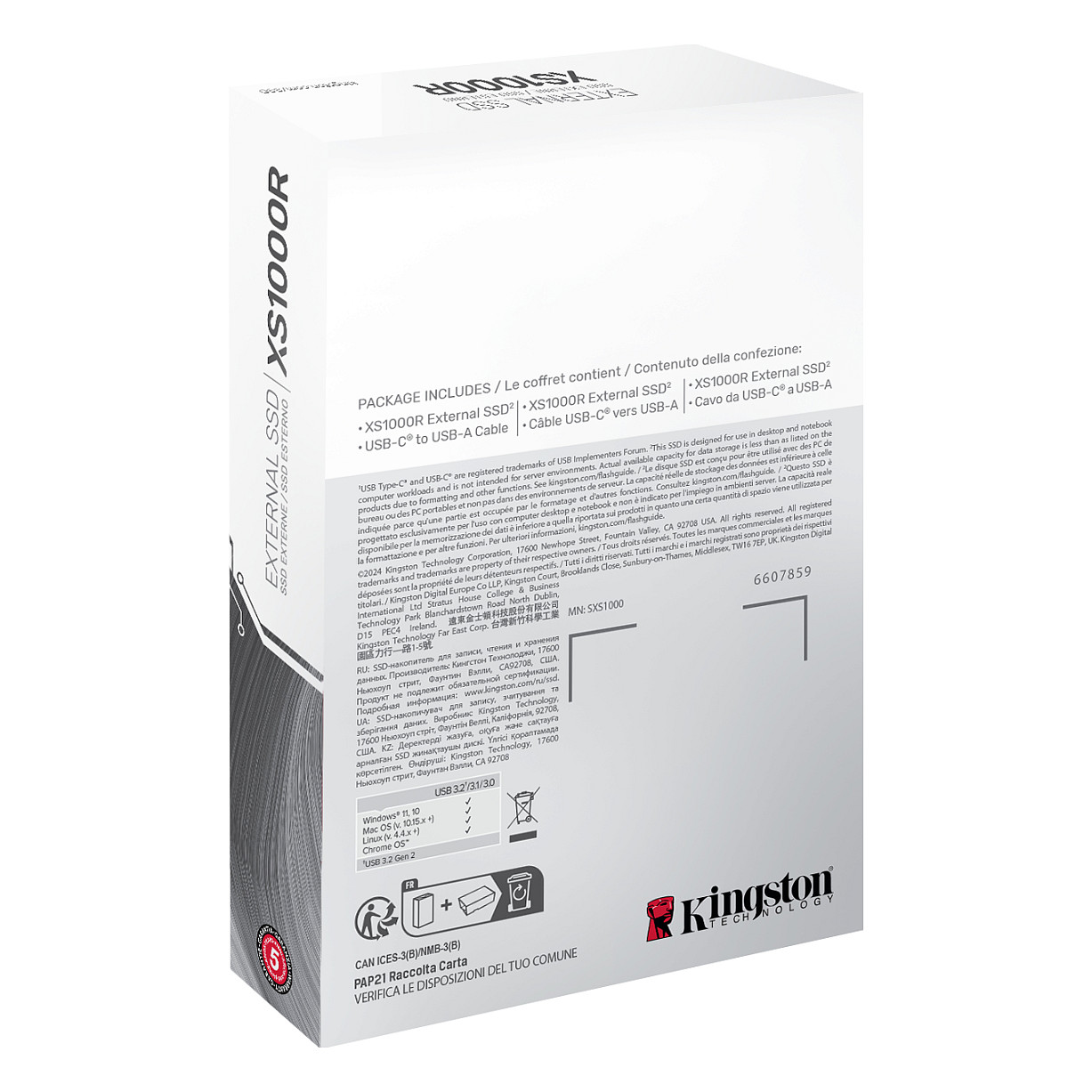 Kingston SSD 2TB XS1000 Red External USB 3.2 Gen 2 Portable Solid State Drive, EAN: 740617341782-9