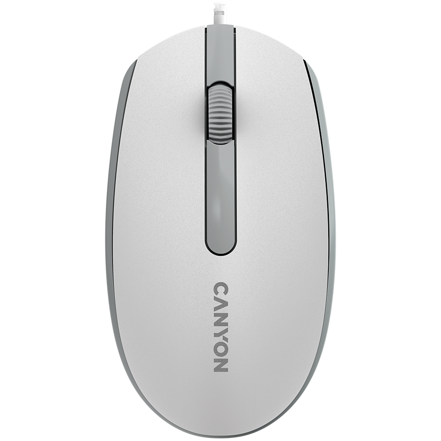 Miš CANYON M-10 (žični, USB, 1000 dpi, 3 gumba, bijela siva)-0