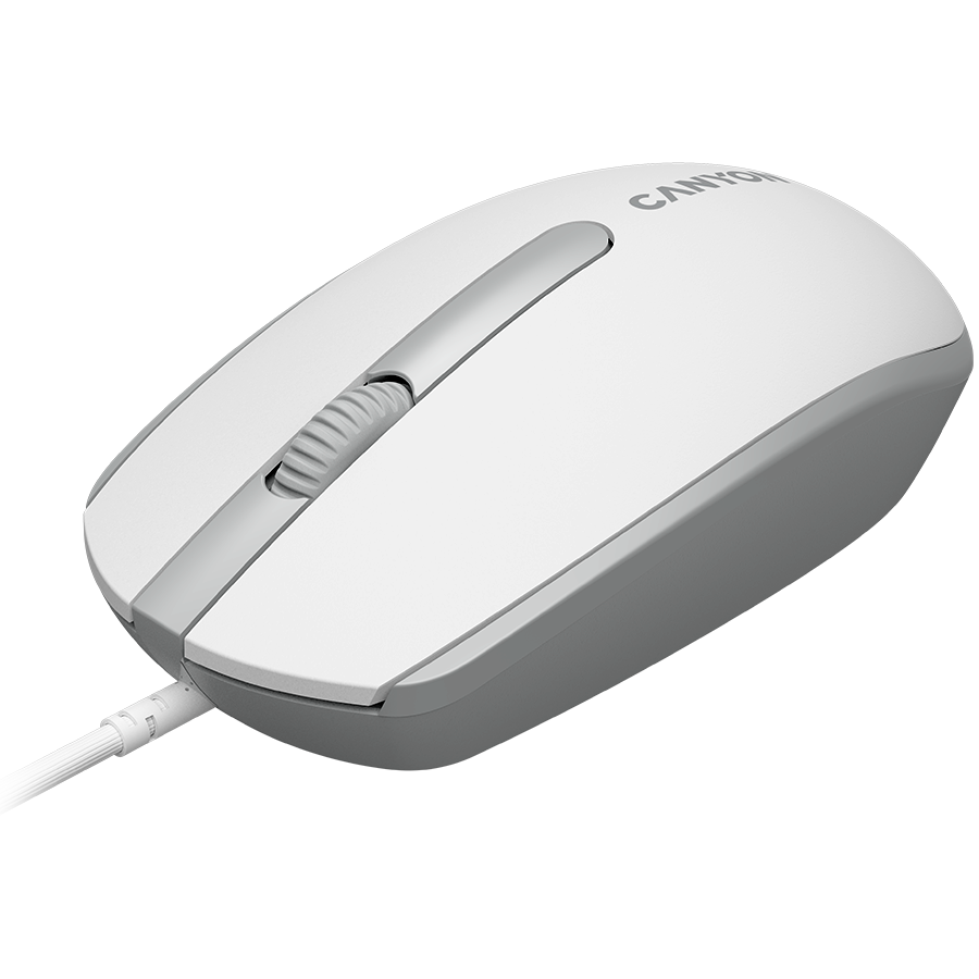 Miš CANYON M-10 (žični, USB, 1000 dpi, 3 gumba, bijela siva)-1