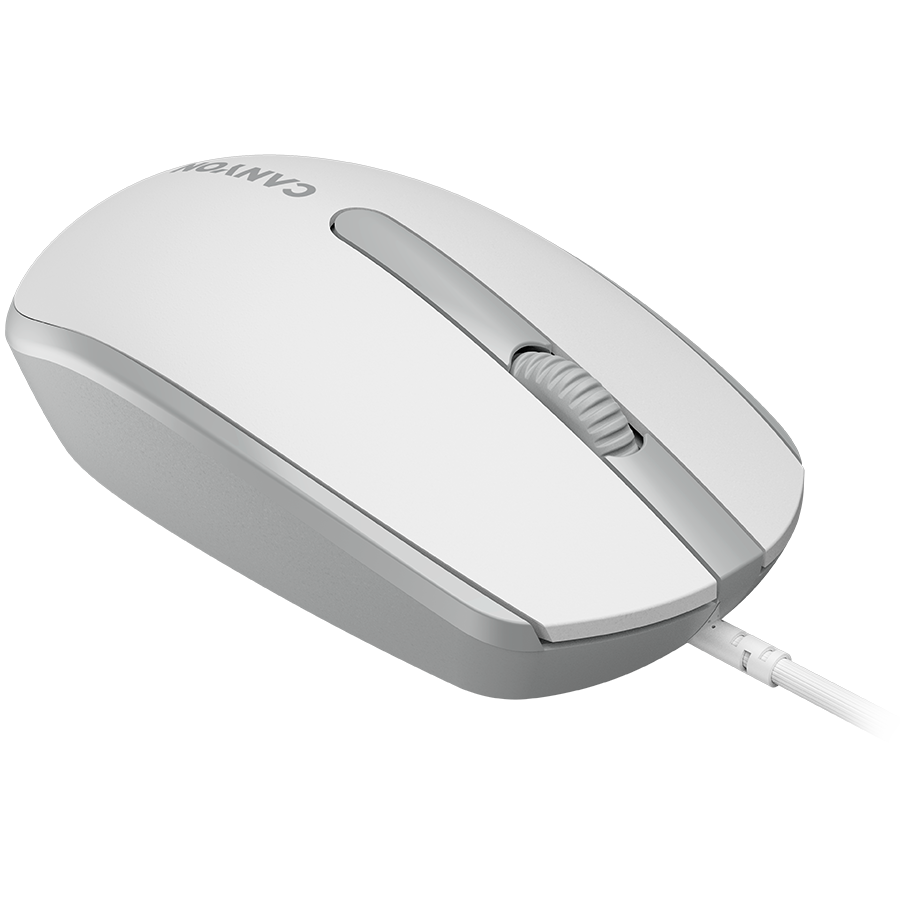 Miš CANYON M-10 (žični, USB, 1000 dpi, 3 gumba, bijela siva)-2