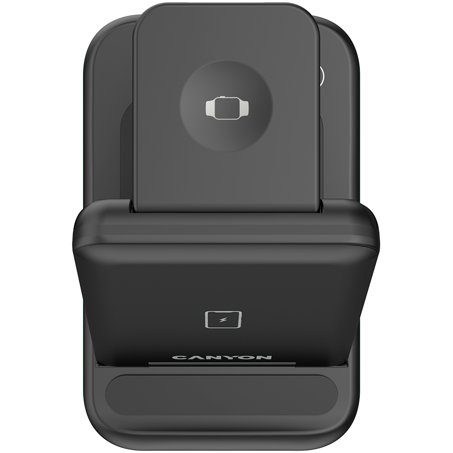 Bežični punjač CANYON WS-304 (15W, 3u1, crni, USB Type C, QC18W EU utikač)-2