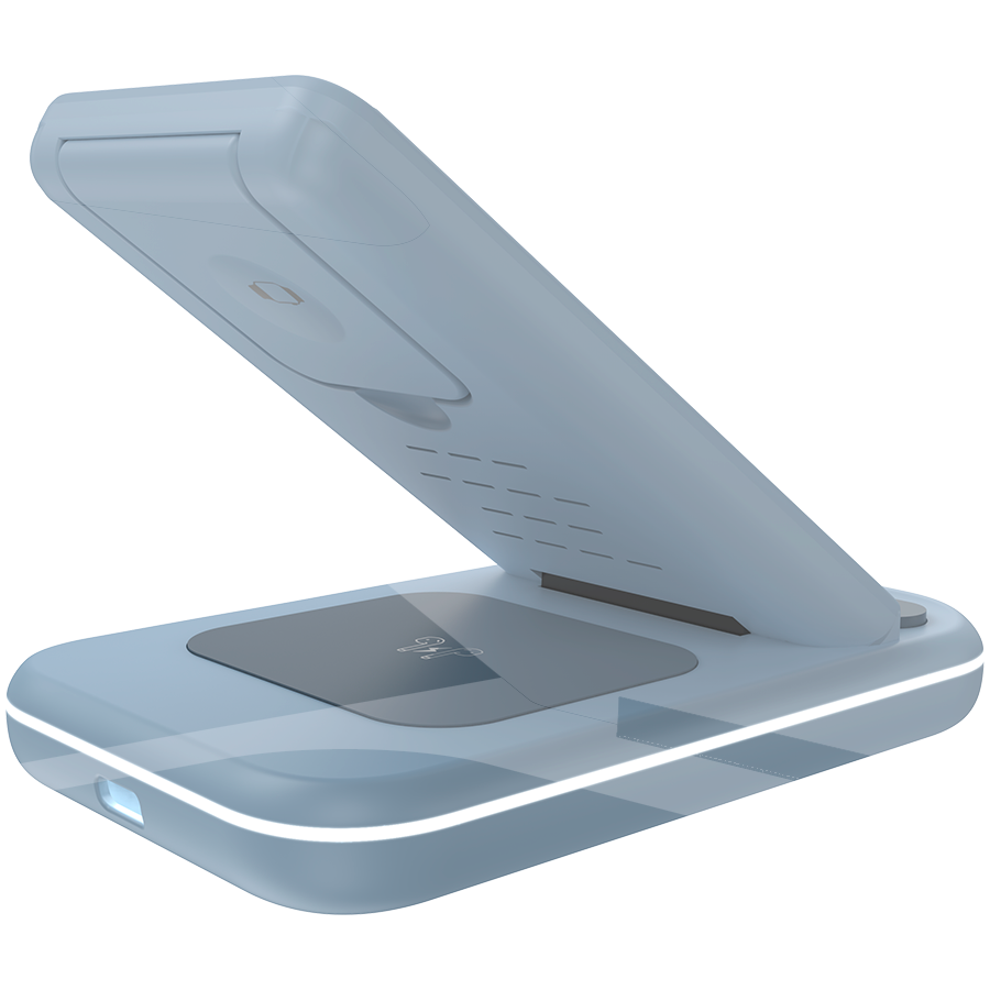 Bežični punjač CANYON WS-304 15W 3u1 (plavi, USB Type C, maksimalna izlazna snaga 15W, duljina kabela 1.2m, QC18W EU utikač)-4