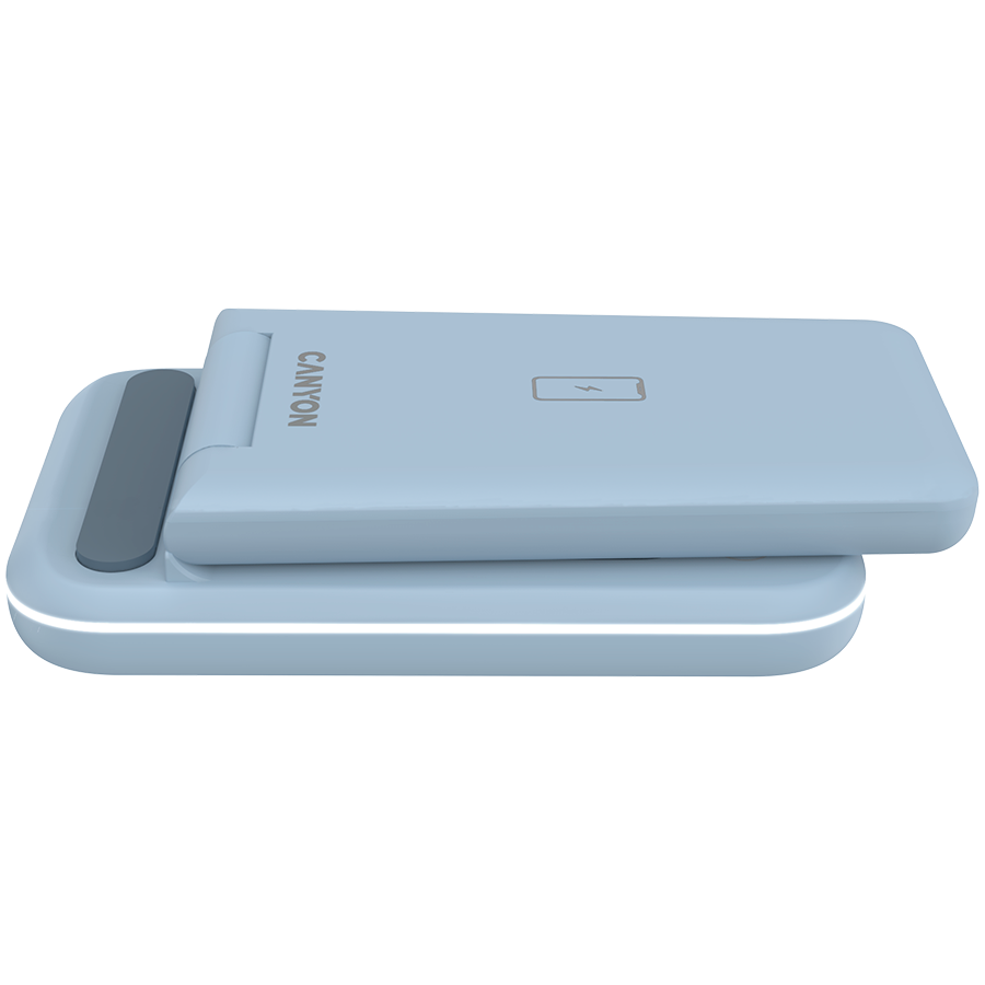 Bežični punjač CANYON WS-304 15W 3u1 (plavi, USB Type C, maksimalna izlazna snaga 15W, duljina kabela 1.2m, QC18W EU utikač)-5