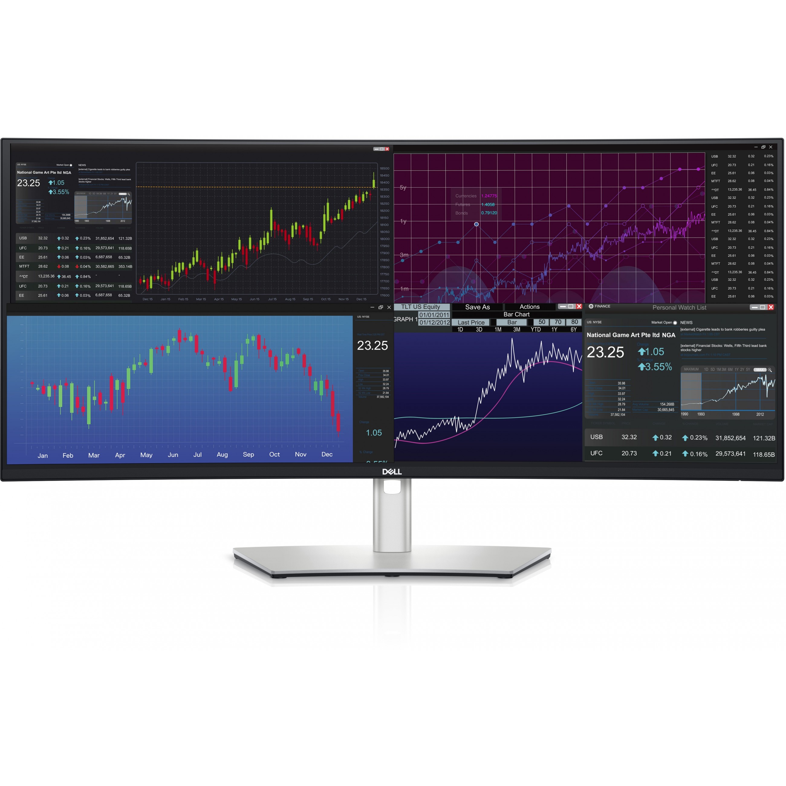 Monitor DELL UltraSharp U3824DW 38" Curved, 3840x1600, WQHD+, 60Hz, IPS Antiglare, 219, 20001, 300 cd/m2, 8ms/5ms, 178/178, DP, 2xHDMI, 4xUSB-C (1xDP), 5xUSB-A, RJ-45, Audio line out, 2x9W Speakers,-3