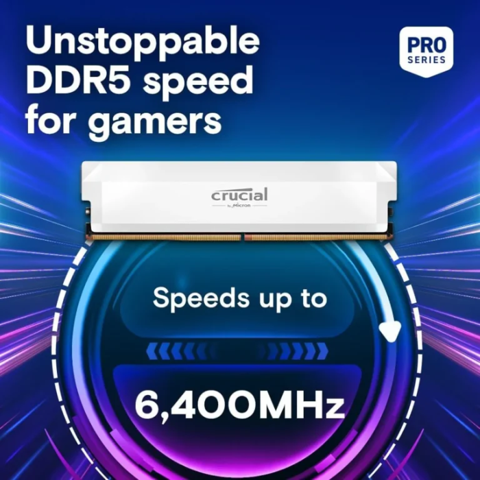 RAM CRUCIAL Pro OC 16GB DDR5-6400 UDIMM CL38 White-3