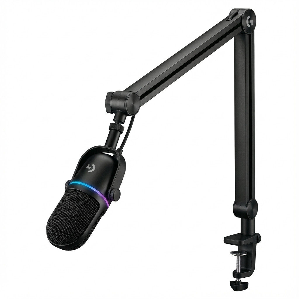 Mikrofon LOGITECH 988-000586 GX Dynamic RGB Gaming s LIGHTSYNC i Premium Desktop Microphone Boom Arm - crna boja-2