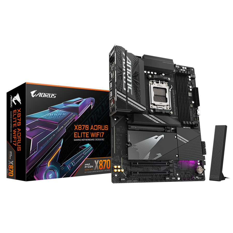 GIGABYTE Matična ploča X870 AORUS ELITE WIFI7 (X870 AM5, 4xDDR5, 2.5GbE LAN, Wi-Fi 7) ATX