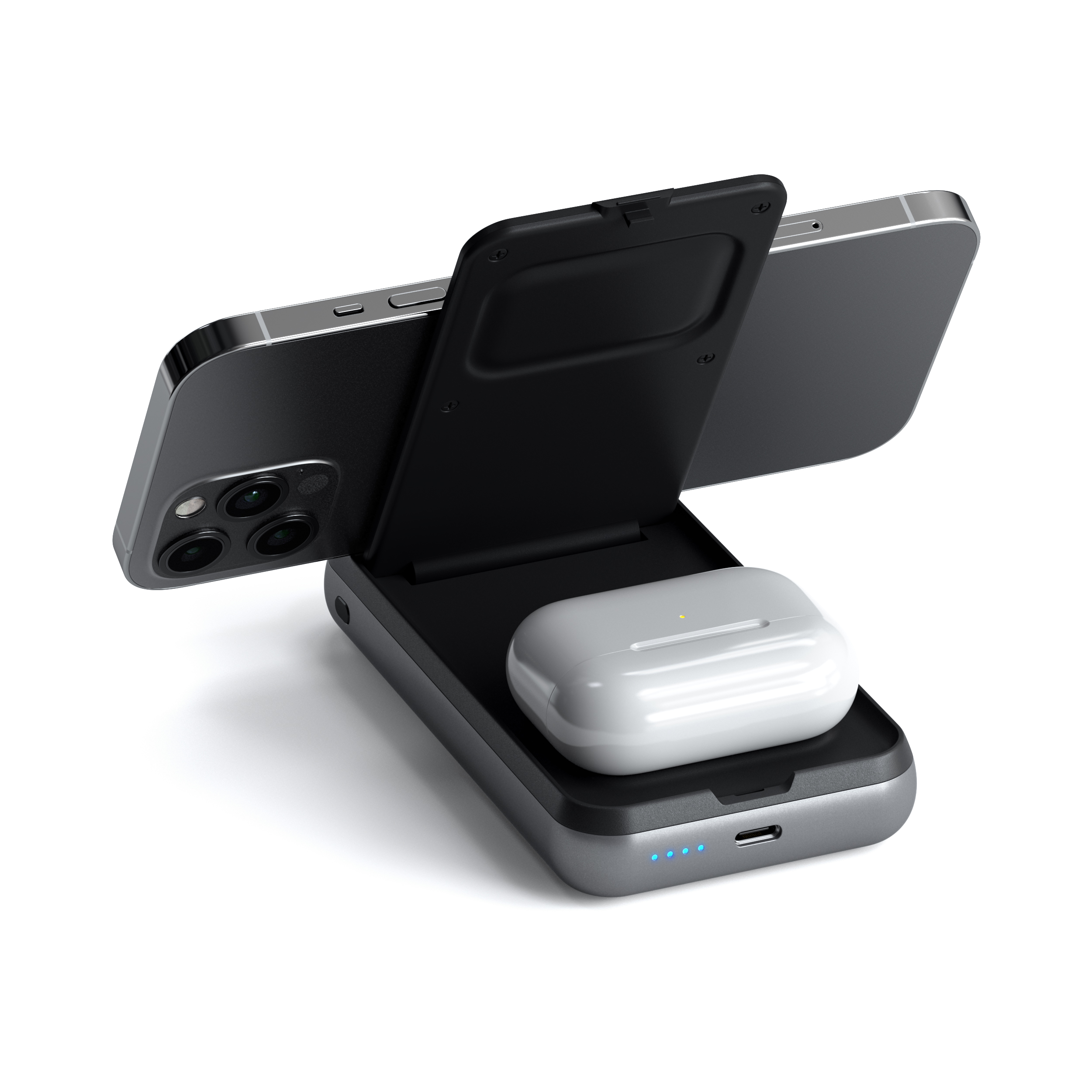 Bežični punjač SATECHI Duo Power Stand (Powerbank za iPhone & Airpods) - Space Grey-1