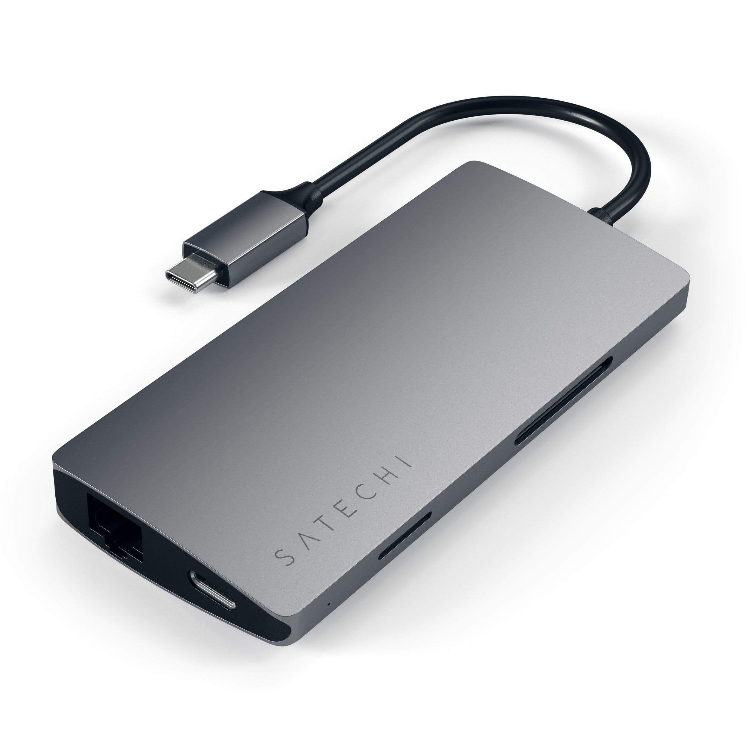 Satechi Aluminium Type-C Multi-Port Adapter (HDMI 4K,3x USB 3.0,MicroSD,Ethernet V2) - Space Grey-2