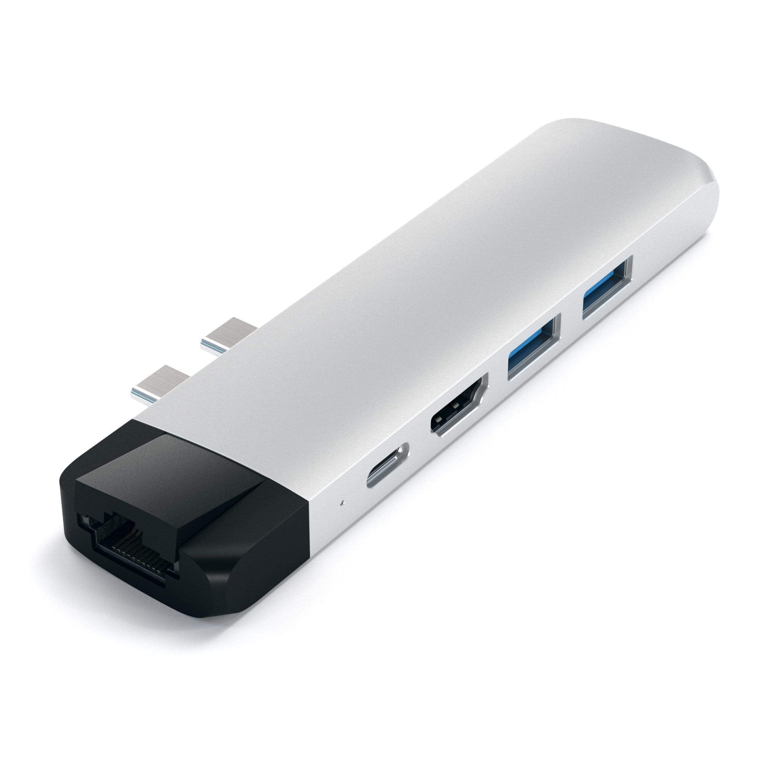 SATECHI Aluminium Type-C PRO Hub (HDMI 4K, PassThroughCharging, 1x USB3.0, 1xSD, Ethernet) - Srebrni-5