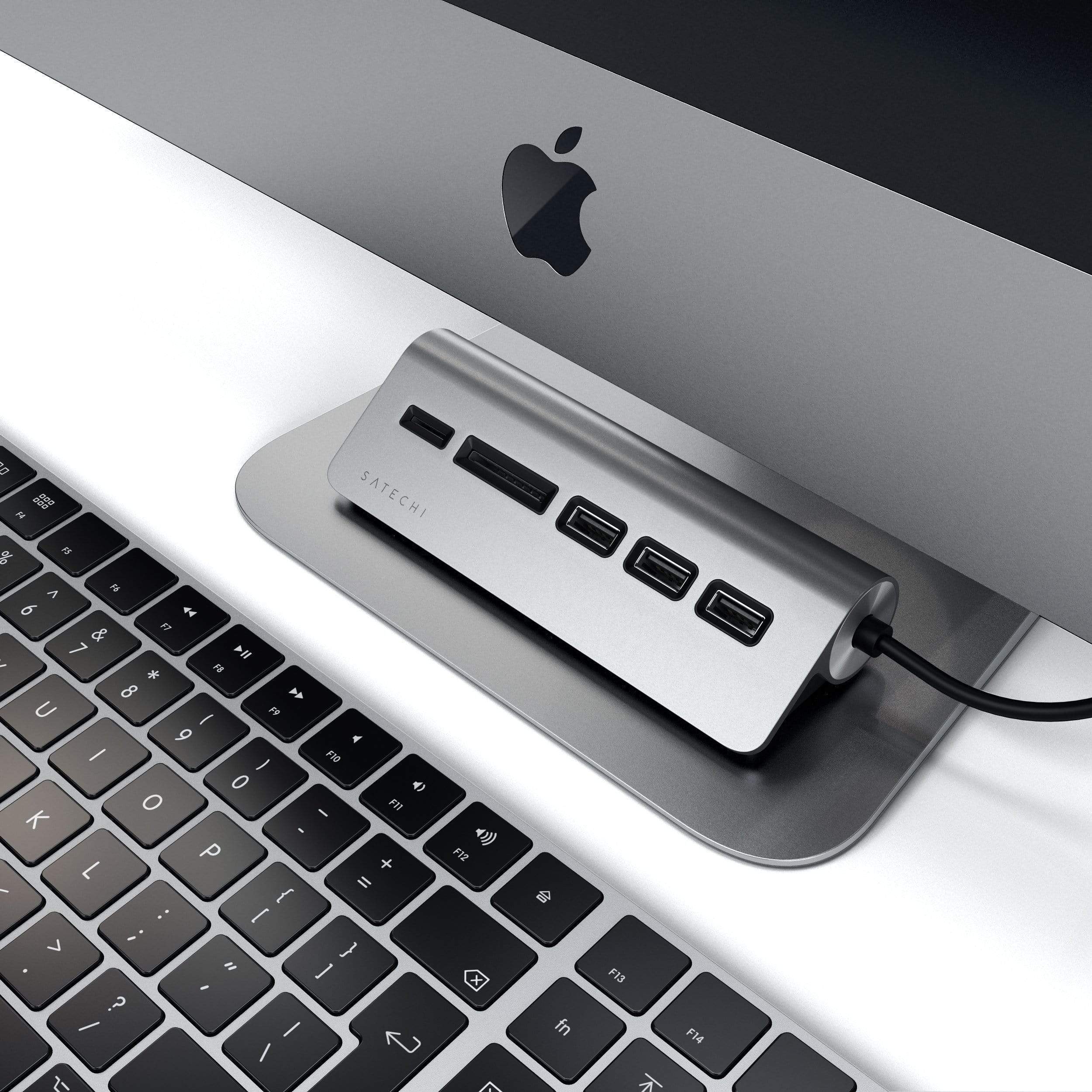 Satechi Aluminium Type-C USB Hub (3x USB 3.0,MicroSD) - Space Grey-8