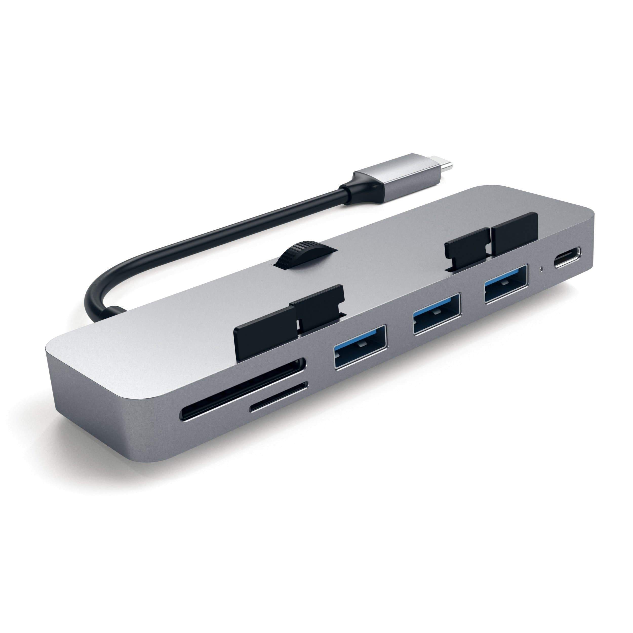 SATECHI Aluminum Type-C CLAMP PRO Hub (3x USB 3.0, MicroSD) - Space Grey-3