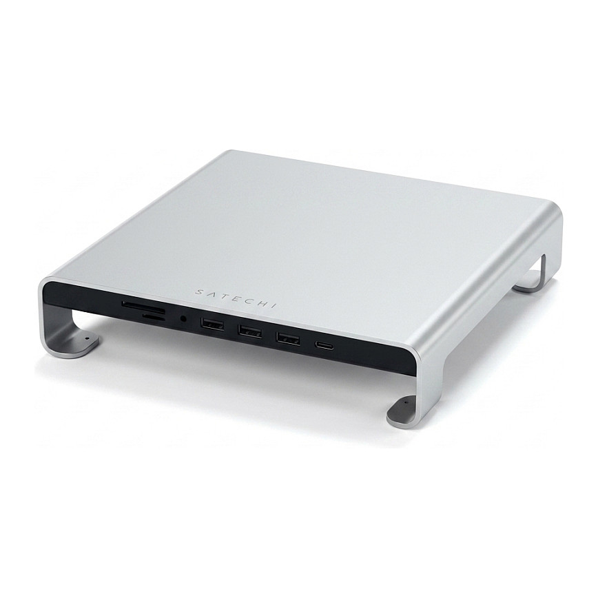 Satechi Aluminum Monitor Stand Hub for iMac - Silver-8