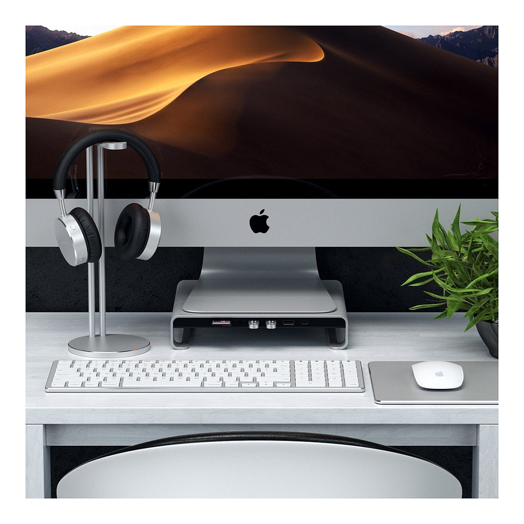 Satechi Aluminum Monitor Stand Hub for iMac - Silver-11
