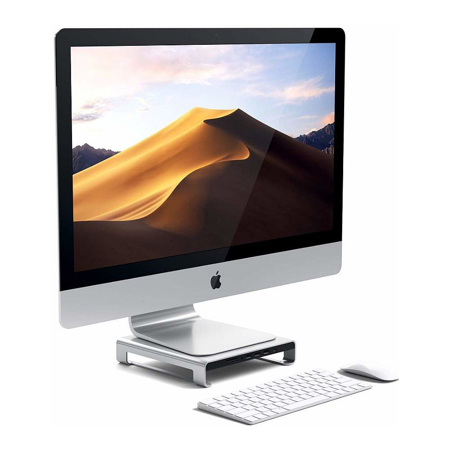 Satechi Aluminum Monitor Stand Hub for iMac - Silver-12