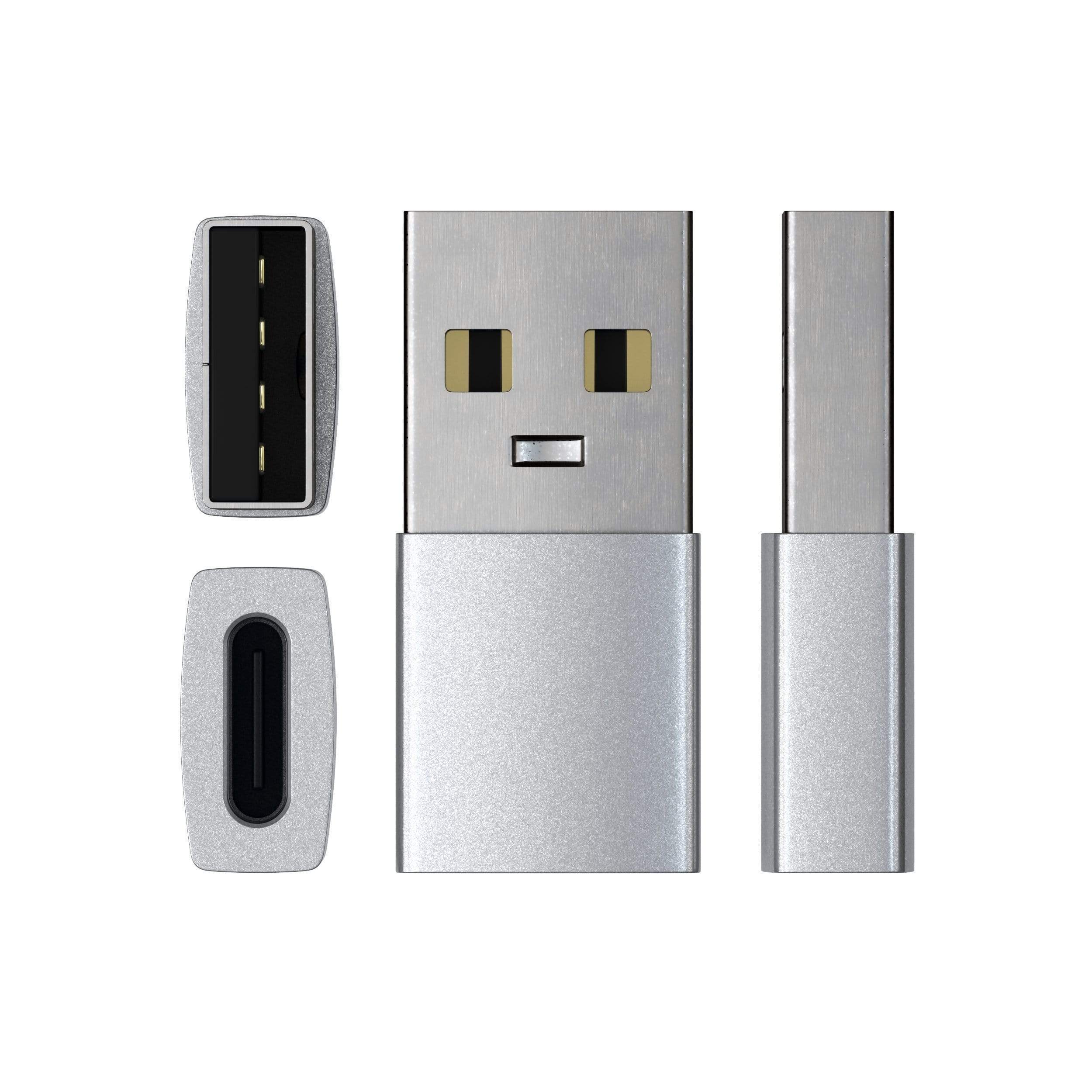 Satechi Aluminum Type-A to Type-C Adapter - Silver-3