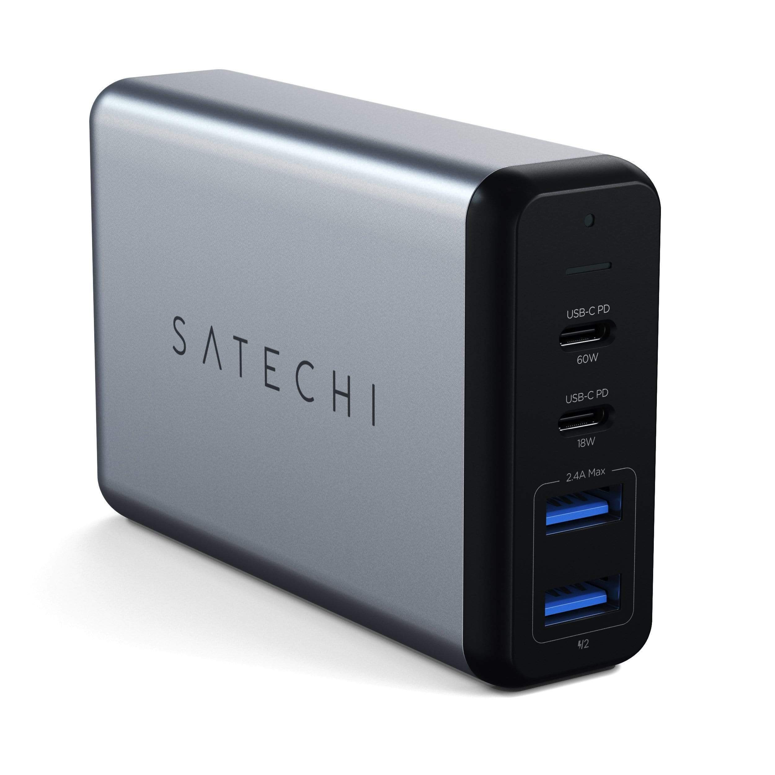 Satechi 75W Dual Type-C PD Travel Charger (2x USB-A,1x USB-C PD 18W,1x USB-C PD 60W) - Space Grey-0